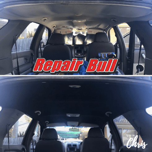 repairing roof lining in a car